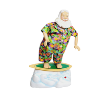 Gemmy Surfing Santa Musical Animated 13 Inch Christmas AS IS - £19.44 GBP