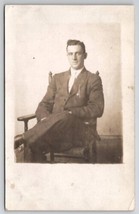 RPPC Handsome Gentleman Seated Portrait George Kloch c1907 Postcard M22 - £6.25 GBP