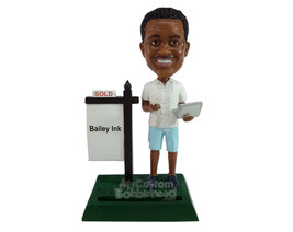 Custom Bobblehead Guy Who Sells Property - Careers &amp; Professionals Real Estate A - £69.99 GBP