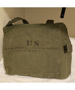 Vintage US Military M-24 Aircraft Gas Mask Green Canvas Bag 12&quot; x 13&quot; - $369.19 MXN