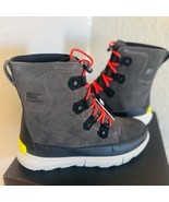 SOREL Youth Explorer Waterproof Insulated Boot, Size 7, Black/Gray/Red, NWT - $1,453.81 MXN