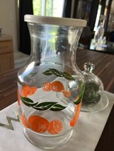 Vintage Anchor Hocking Orange Juice Carafe jar pitcher With Lid - £15.35 GBP