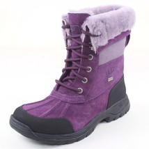 NIB! UGG Australia Kids&#39; K Butte Dark Purple Suede Leather Warm Boots $1... - £117.33 GBP