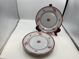 Set of 6 Spode GLOUCESTER Red Dinner Plates Made in England - $249.99