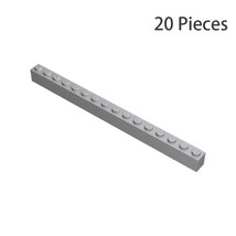 20x Light Gray Part 2465 Brick 1X16 Building Pieces Bulk Lot 100% Compatible - £16.05 GBP