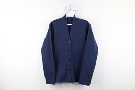 Vintage 50s Korean War Womens 38 Wool Knit Military Cardigan Sweater Blu... - £93.38 GBP
