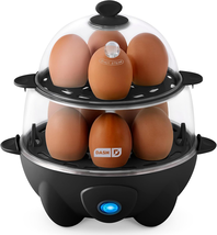 Deluxe Egg Cooker - Boiler, Poacher &amp; Steamer -Holds 12 Eggs, Black - $43.64