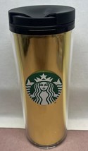 Starbucks 16 oz Tumbler 2021 Plastic Gold Slide Twist Lid - £4.43 GBP