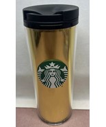 Starbucks 16 oz Tumbler 2021 Plastic Gold Slide Twist Lid - £4.62 GBP