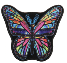 4&quot; Rainbow Butterfly Motorcycle Biker Embroidered Patch - £23.11 GBP