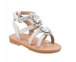 Petalia  Little Girls Flowers And Shimmer Detail Sandals, Size 9/White - £16.64 GBP