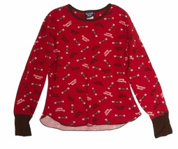 Tootsie Roll Long Sleeve Night Shirt Unisex Kid&#39;s Size M - Red w/ Tootsie Rolls - £7.12 GBP