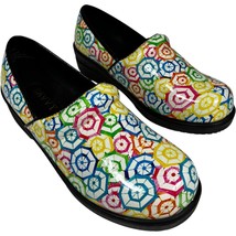 Savvy women&#39;s brandy parasol white print nursing shoes clogs 82321SN siz... - $27.75