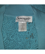 SERENGETI LADIES 3/4-SLEEVE BUTTON CARDIGAN-1X-RAYON/NYLON-CROCHET BACK-... - $13.99