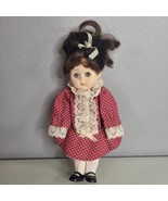 Vintage Vogue Ginny Doll 8&quot; Tall Red Outfit Socks Black Shoes Brown Hair... - $22.98