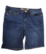 Seven 7 Bermuda Shorts Womens 14 Blue Denim 5 Pockets Stretch Cotton Blend - $21.51