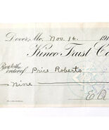 1912 Kineo Trust Company Bank Check E.A. Sampson Dover Maine Signed 993 ... - $28.01 CAD