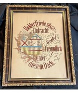 Antique Old Framed German Victorian Punch Embroidery Paper Sampler Germa... - $289.73 CAD
