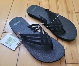 Sanuk Women&#39;s Yoga Salty Sandal Size 7 Black New - $24.18