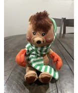 Vintage Annalee Christmas Mouse Mobilite Dolls Green Striped Hat Scarf 1987 - €17,07 EUR