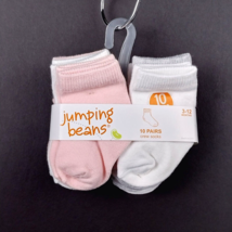 Jumping Beans Baby Crew Socks Cotton Blend Size 3-12 Months 10-Pairs - NEW - £5.53 GBP