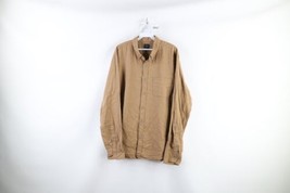 J Crew Mens Large Faded Blank Long Sleeve Collared Flannel Button Shirt Brown - £31.60 GBP