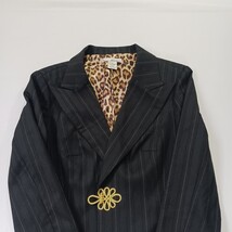 WD Platinum RN#111745 Women's Black Striped Blazer Size 10 image 13