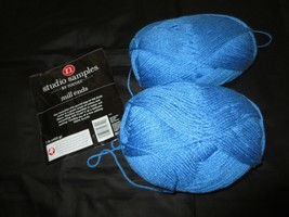2 - 7 Oz. Skeins Studio Samples By Nicole Blue 100% Acrylic Worsted Weight Yarn - £9.45 GBP