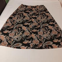Cato Elastic Waist Women's 14/18W Multicolor Paisley Flower Midi Pull-On Skirt image 2