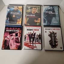 The Bourne Identity Supremacy Trilogy &amp; Ocean&#39;s 11-12-13 Trilogy Lot of 6 DVDs  - £7.54 GBP