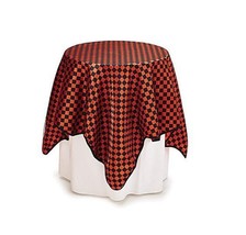 Burton + Burton Halloween Tablecloth Orange Black Check Tulle Top 23 x 23 in - $20.55