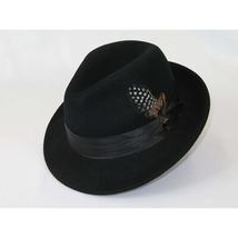 Men Bruno Capelo Dress Hat Australian Wool Crushable Fedora Giovani Un100 Black image 5