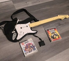 PS3 Rock Band  Fender Stratocaster 822151 w/ Dongle &amp; Games VFR8221512 T... - $95.61