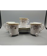 VTG Allev Porcelain Tea Set Mini 8 Piece Floral Footed Teacups Saucers e... - £24.31 GBP