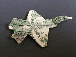 JET FIGHTER Money Origami - Dollar Bill Art - Military Gift for Army Navy Marine - £23.94 GBP