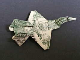 JET FIGHTER Money Origami - Dollar Bill Art - Military Gift for Army Nav... - $29.95