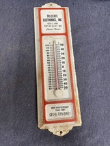 Vtg Advertising Thermometer Tri-State Electronics Poplar Bluff Classic Metal 13” - £41.27 GBP