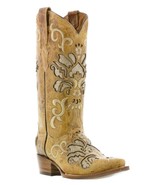 Women&#39;s Wedding Cowboy Leather Boots Sand Snip Toe - £84.57 GBP