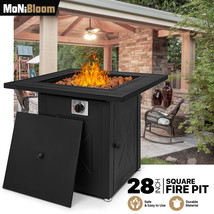 28&quot; Square Propane Fire Pit Table 50,000 Btu Heater Outdoor Patio Gas Fireplace - £281.92 GBP
