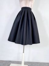 IVORY A-line Pleated Taffeta Skirt Wedding Party Guest Midi Skirt Outfit image 6