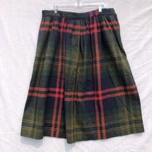 Lady Copley Size 34 Blue Green Red Yellow Plaid Skirt Wool Blend Vintage - £23.35 GBP