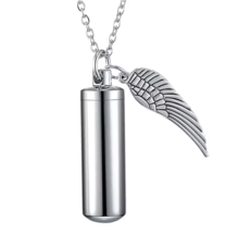 Mini Urn Pendant with Angel Wings ♡ Memorial Keepsake ✩ Cremation Charm ... - €11,12 EUR