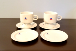 Vintage Delta Airlines Abco Tableware 2 ea. Coffee Cup and 4 ea. Saucer Set PM - £23.70 GBP