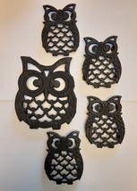 Owl Trivets - Set of 5 Black Owls - £4.79 GBP