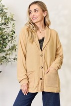 Heimish Full Size Button Up Long Sleeve Cardigan - £22.08 GBP