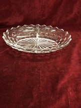 Divided oval bowl VINTAGE Fostoria Glass American Clear 2056 Serving Mid Century - £33.22 GBP