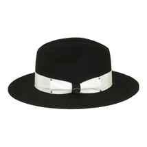 Mens Australian Wool Hat Bruno Capelo 2tone Wide Brim URBAN UB300 Black White image 3
