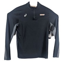 WAVES Womens Volleyball Jacket Medium Black Gray Heather ASICS Sweatshirt - $22.33