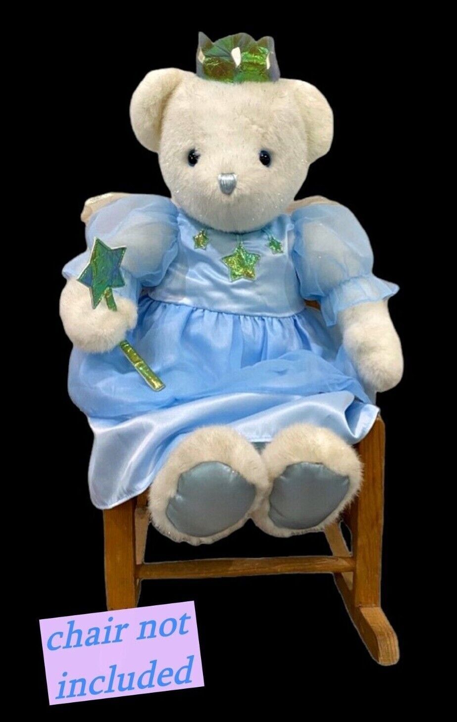 Primary image for JCPenney Holiday Vintage Stuffed Plush 27 Inch White Teddy Bear Angel Blue Dress