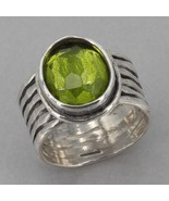Retired Silpada Oxidized Sterling Silver Green Glass DAINTREE Ring R1463... - £32.04 GBP